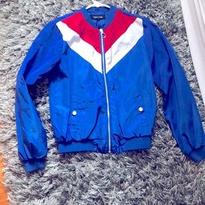 Red and blue jacket